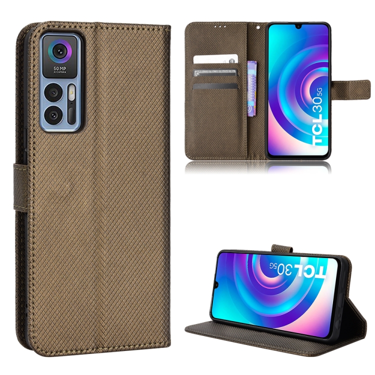  TCL 30+ (2022) Fodral Vävd Textur Brun