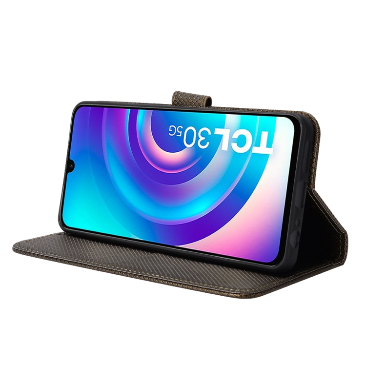  TCL 30+ (2022) Fodral Vävd Textur Brun