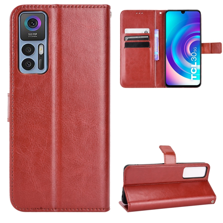  TCL 30+ (2022) Fodral Crazy Horse Retro Läder Brun