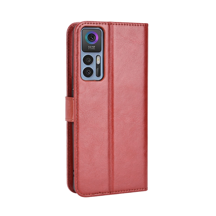  TCL 30+ (2022) Fodral Crazy Horse Retro Läder Brun