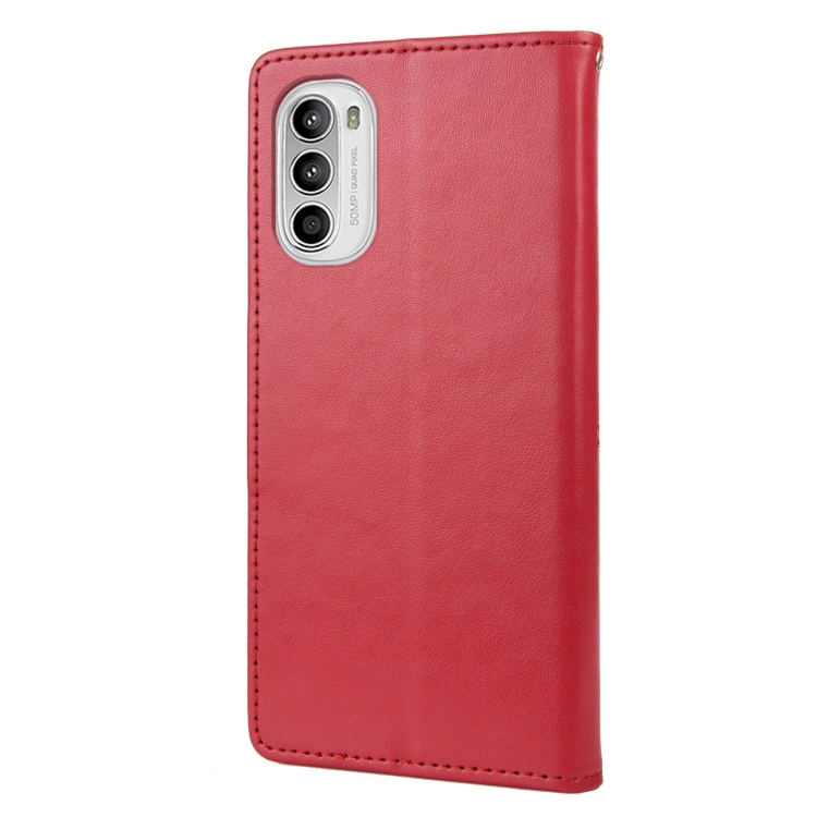  Motorola Moto G52/G82 Fodral Blommigt Tryck Röd