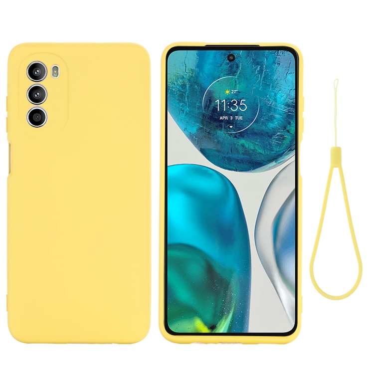 Motorola Moto G52/G82 Skal Liquid Silikon Gul