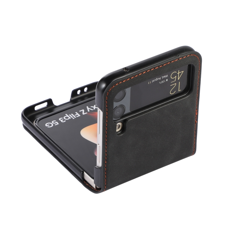  Galaxy Z Flip 3 Fodral Med 2 Kortfack Svart