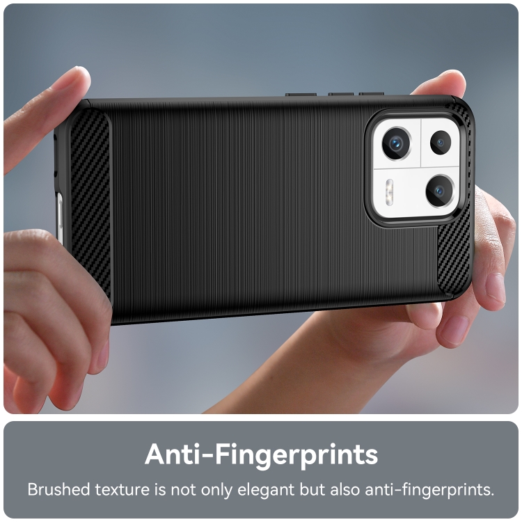  Xiaomi 13 5G Skal Borstad Stål Textur Svart