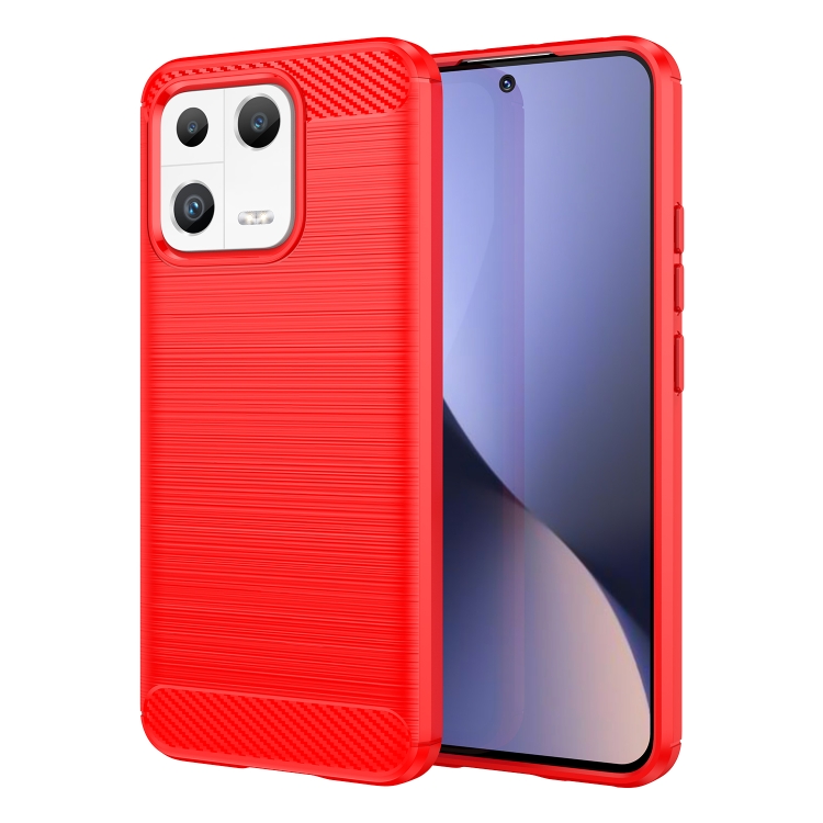  Xiaomi 13 5G Skal Borstad Stål Textur Röd