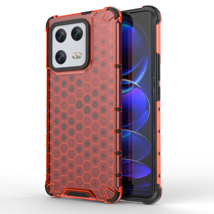  Xiaomi 13 Pro 5G Skal Shockproof Honeycomb Textur Röd