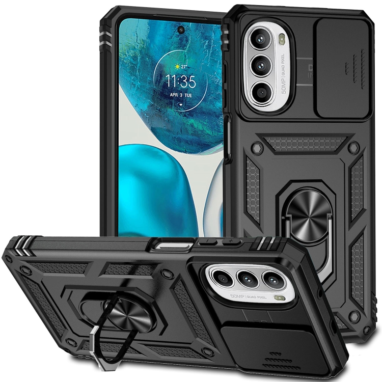  Motorola Moto G52/G82 Skal CamShield Ring Armor Svart