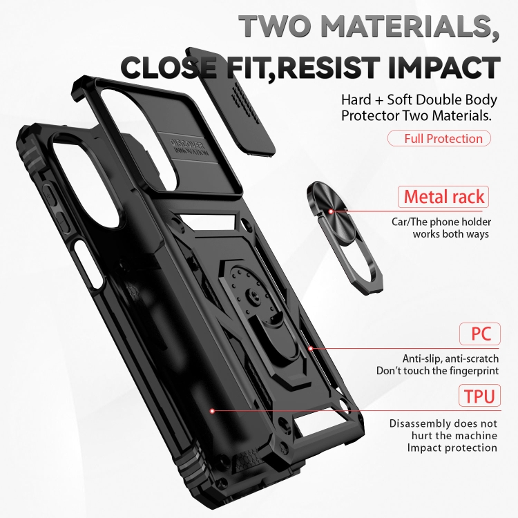  Motorola Moto G52/G82 Skal CamShield Ring Armor Svart