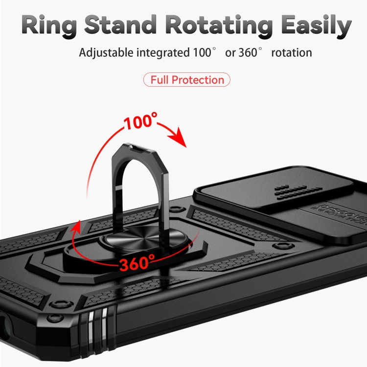  Motorola Moto G52/G82 Skal CamShield Ring Armor Svart