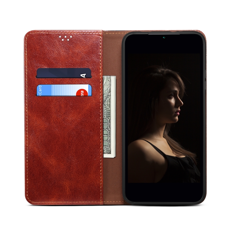  Xiaomi 13 Pro 5G Fodral Oil Wax Flip Läder Brun
