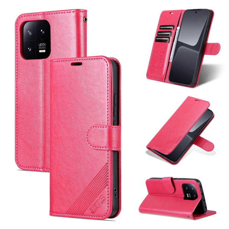 AZNS AZNS Xiaomi 13 Pro 5G Fodral Läder Rosa/Röd