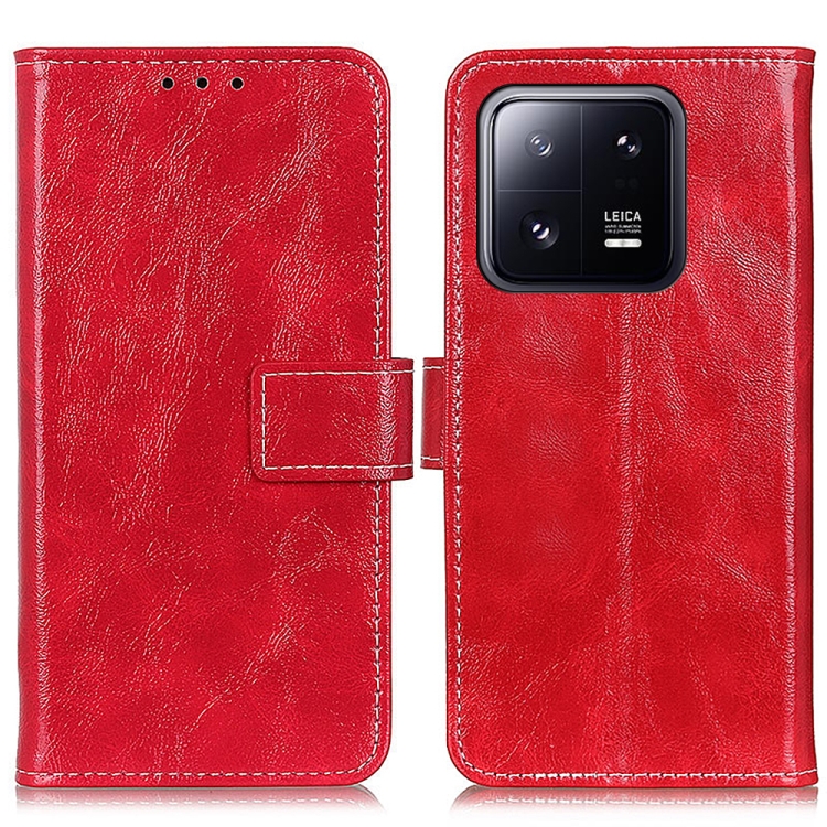  Xiaomi 13 5G Fodral Crazy Horse Retro Läder Röd