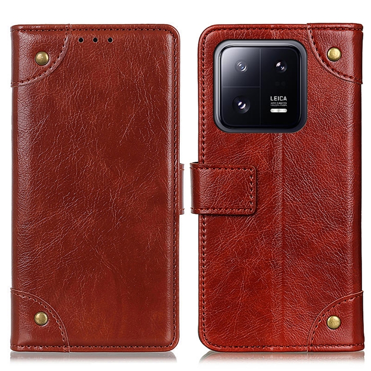  Xiaomi 13 5G Fodral Mässing Dekor Brun