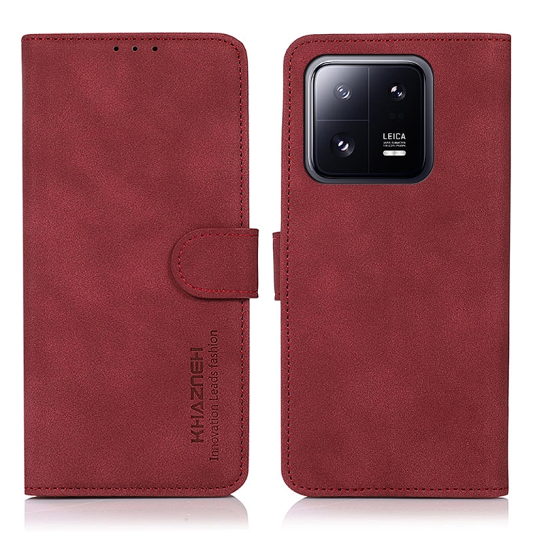 KHAZNEH KHAZNEH Xiaomi 13 Pro 5G Fodral Retro Läder Röd