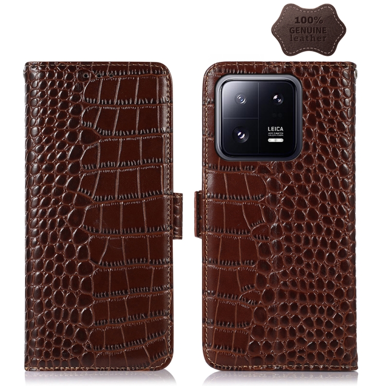  Xiaomi 13 Pro 5G Fodral Krokodil Textur Brun