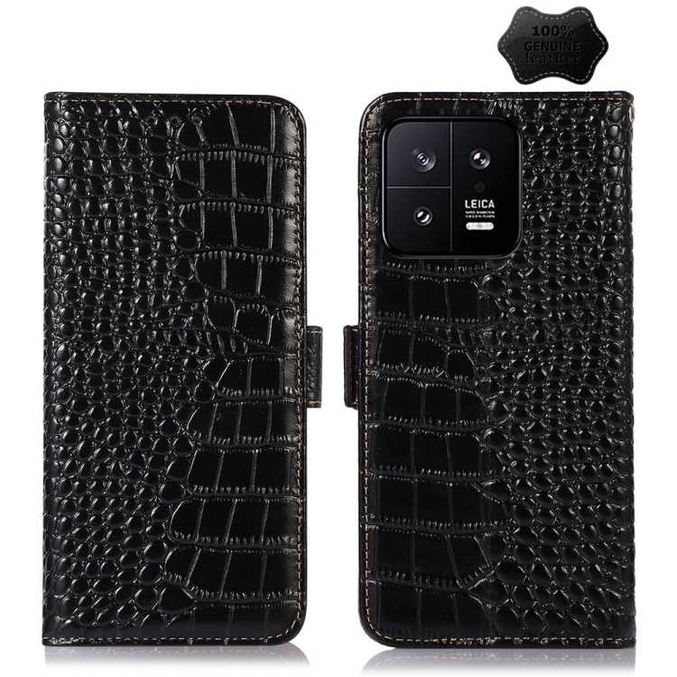  Xiaomi 13 5G Fodral Krokodil Textur Läder Svart