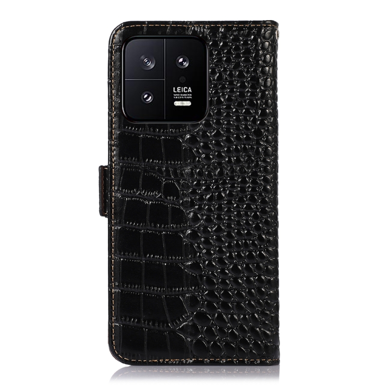  Xiaomi 13 5G Fodral Krokodil Textur Läder Svart
