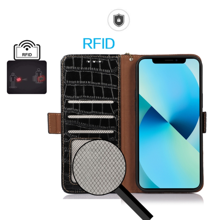  Xiaomi 13 5G Fodral Krokodil Textur Läder Svart