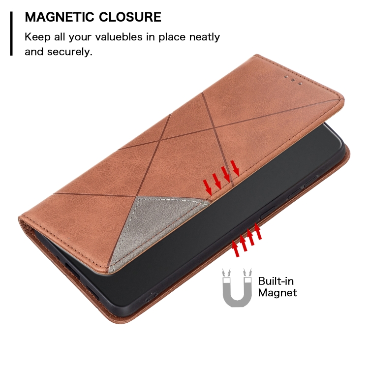  Xiaomi 13 Lite 5G Fodral Geometriskt Flip Läder Brun