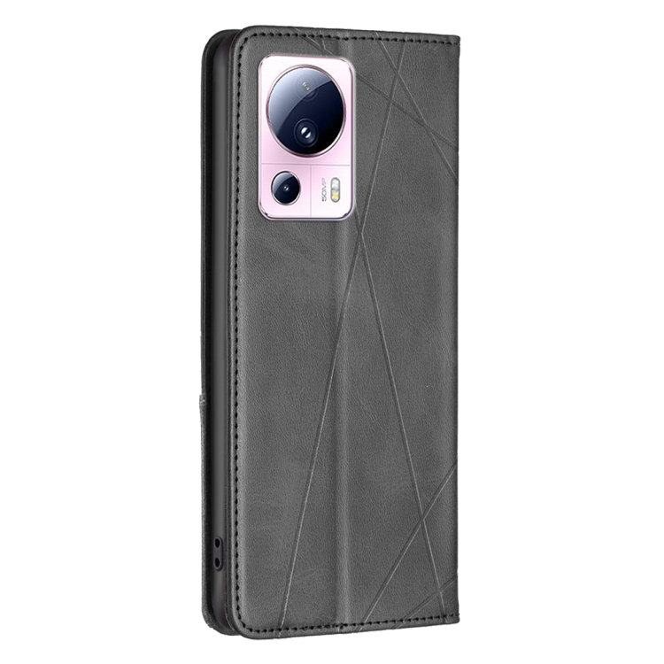  Xiaomi 13 Lite 5G Fodral Geometriskt Flip Läder Svart