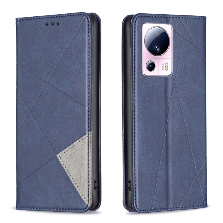  Xiaomi 13 Lite 5G Fodral Geometriskt Flip Läder Blå