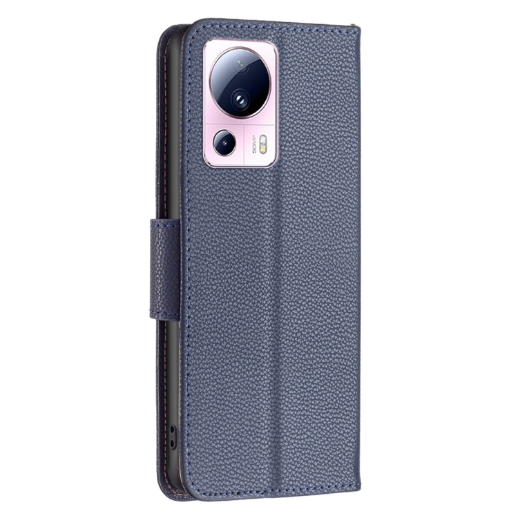  Xiaomi 13 Lite 5G Fodral Litchi Shark Läder Blå