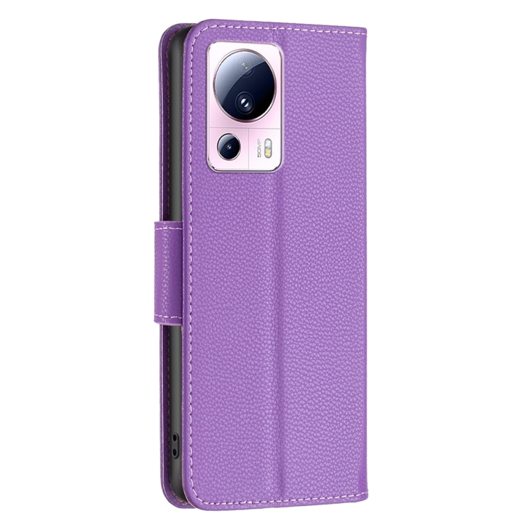  Xiaomi 13 Lite 5G Fodral Litchi Shark Läder Lila