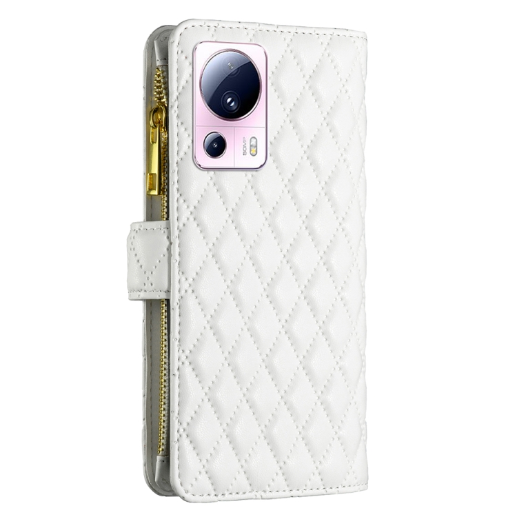 BINFEN BINFEN Xiaomi 13 Lite 5G Fodral Diamond Multifunktionell Vit