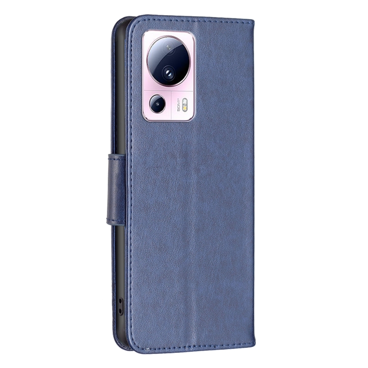  Xiaomi 13 Lite 5G Fodral Med Fjäril Tryck Mörk Blå