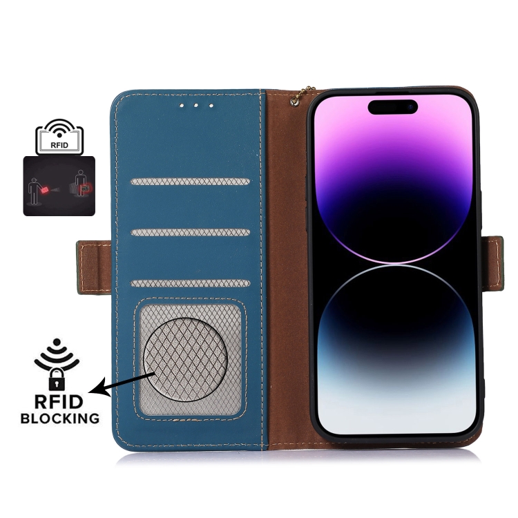  Xiaomi 13 Lite 5G Fodral RFID Äkta Läder Blå