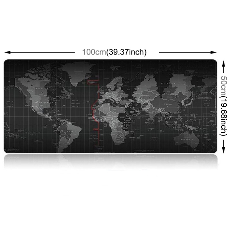  1000 x 500 mm Musmatta/Skrivbordsmatta XL Världskarta