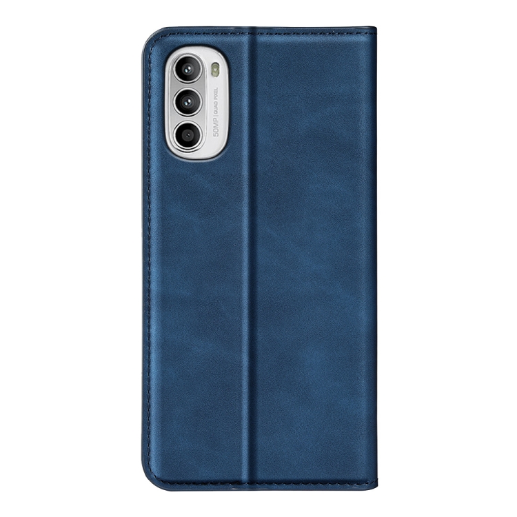  Motorola Moto G52/G82 Fodral Flip Retro Läder Mörk Blå
