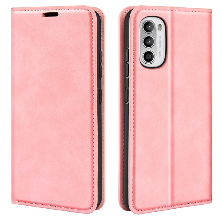  Motorola Moto G52/G82 Fodral Flip Retro Läder Rosa