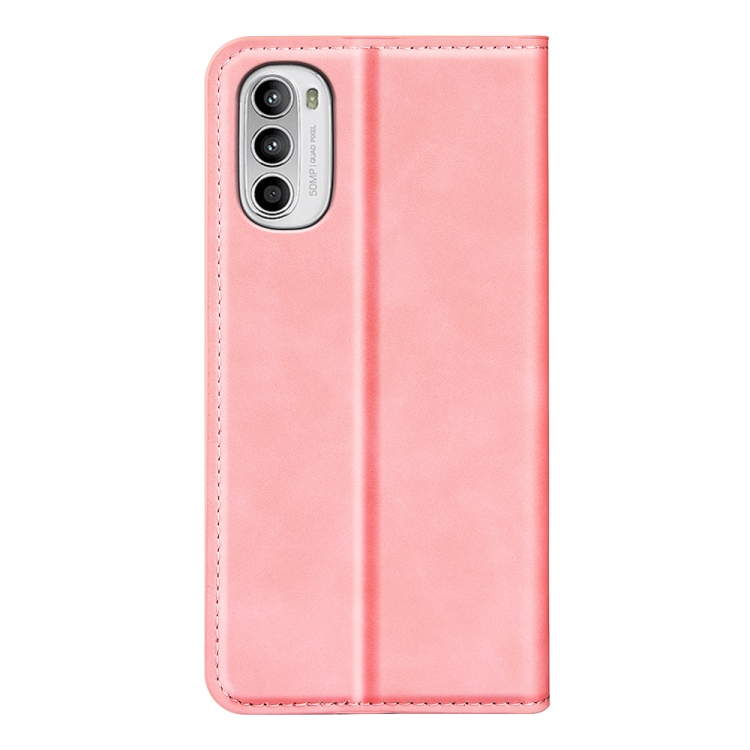  Motorola Moto G52/G82 Fodral Flip Retro Läder Rosa