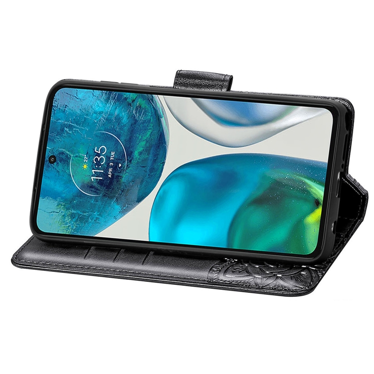  Motorola Moto G52/G82 Fodral Fjäril Tryck Svart