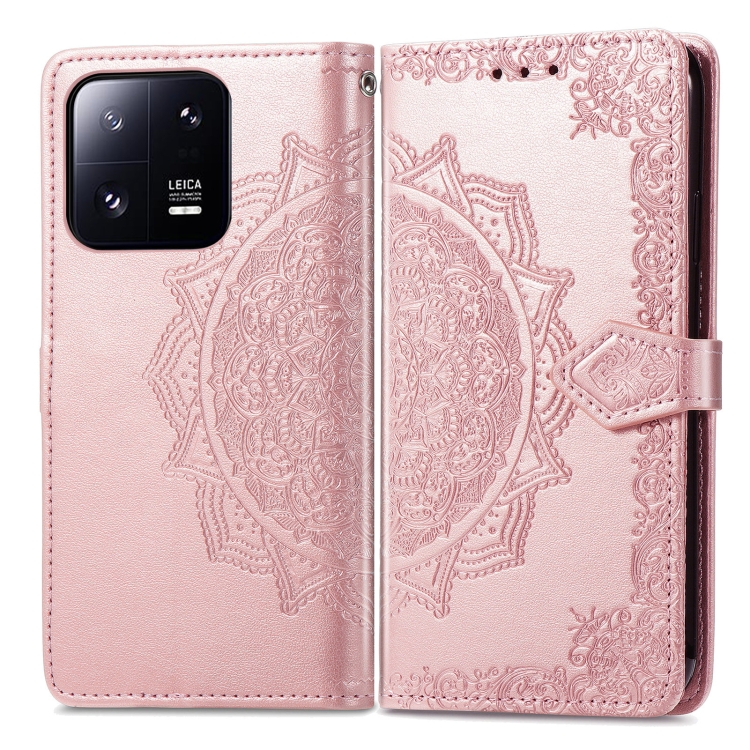  Xiaomi 13 Pro 5G Fodral Mandala Läder Roséguld