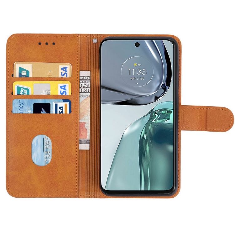  Motorola Moto G62 5G Fodral Solid Läder Brun