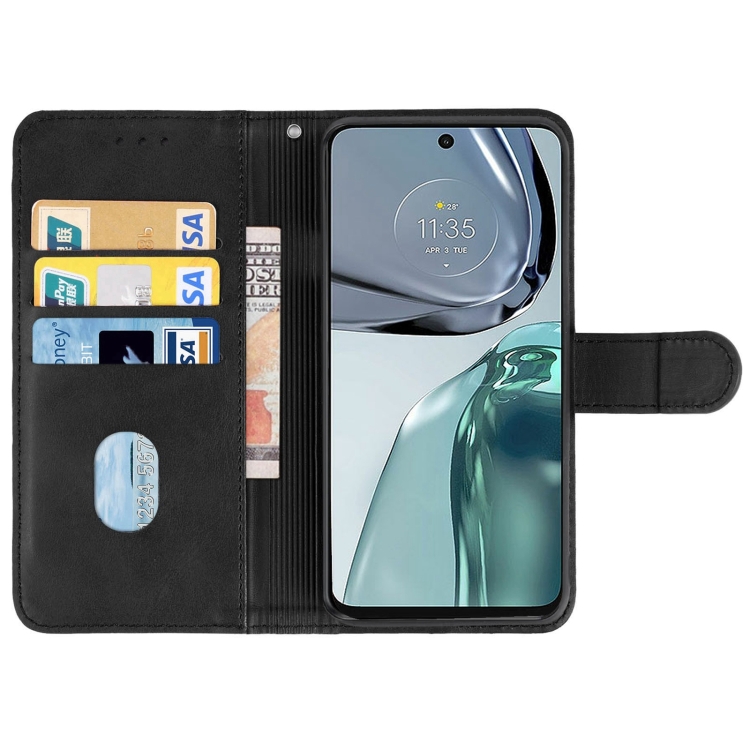  Motorola Moto G62 5G Fodral Solid Läder Svart