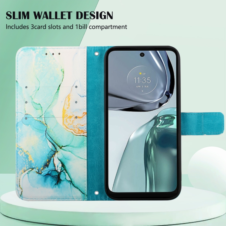  Motorola Moto G62 5G Fodral Marmor Grön