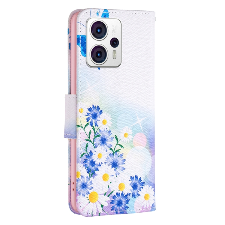 Motorola Moto G13 / G23 / G53 5G Fodral Med Tryck Fjäril/Blommor