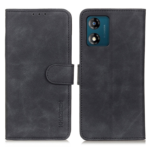 KHAZNEH KHAZENH Motorola Moto E13 Fodral Retro Läder Svart