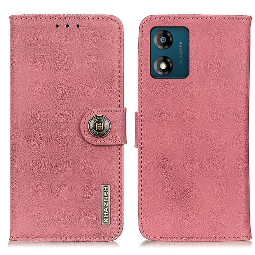 KHAZNEH KHAZNEH Motorola Moto E13 Fodral Läder Rosa