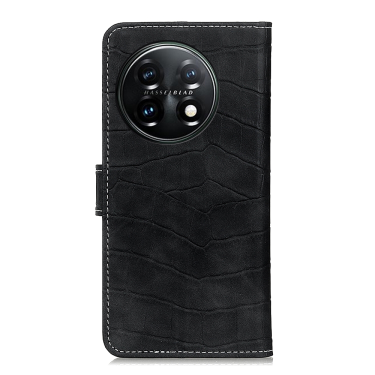  OnePlus 11 5G Fodral Krokodil Textur Läder Svart