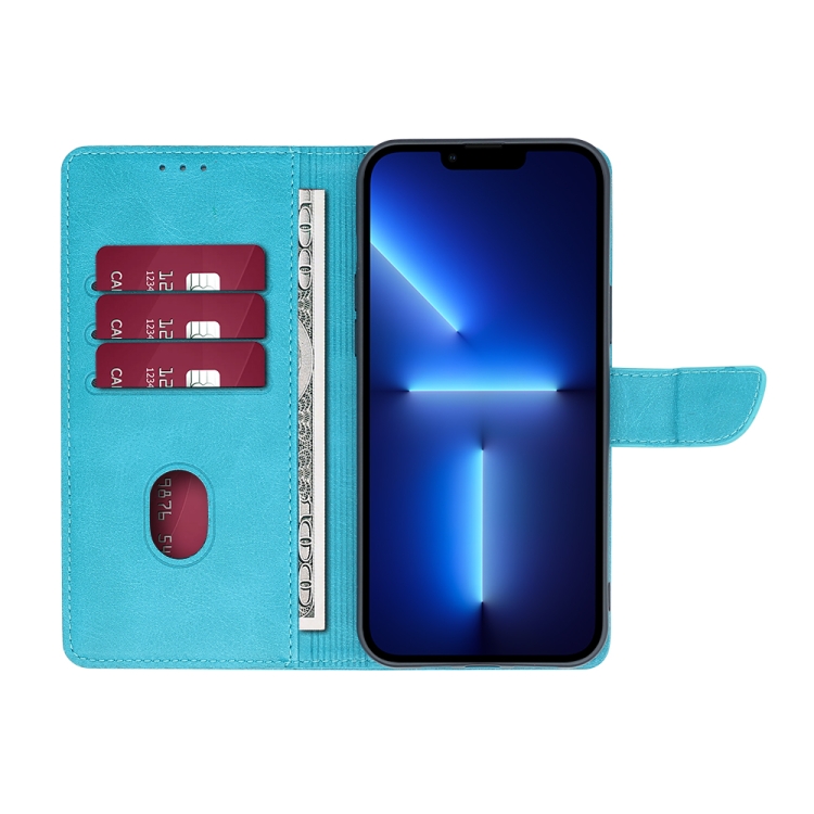  Motorola Moto G13 / G23 / G53 5G Fodral Solid Läder Blå