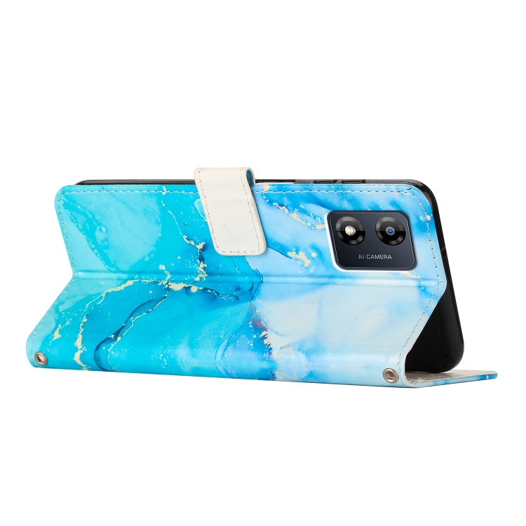  Motorola Moto E13 Fodral Marmor Blå/Grön