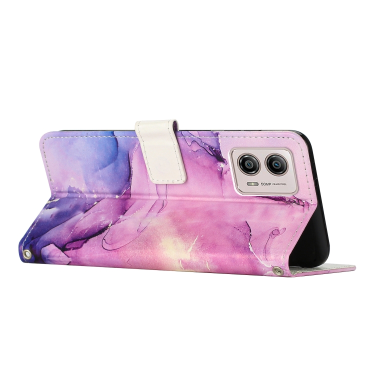  Motorola Moto G13 / G23 / G53 5G Fodral Marmor Textur Lila