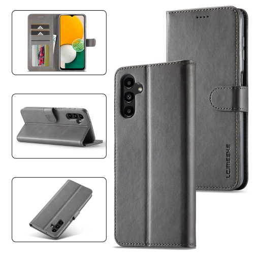 LC.IMEEKE LC.IMEEKE Samsung Galaxy A24 5G Fodral Läder Grå