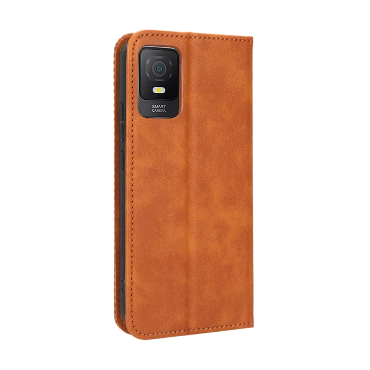  TCL 403 (2023) Fodral Flip Retro Läder Brun