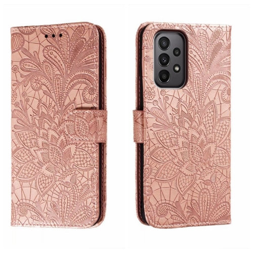  Samsung Galaxy A24 5G Fodral Med Blommigt Tryck Roséguld