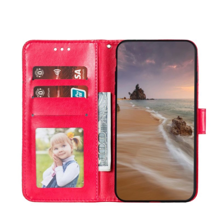  Samsung Galaxy A24 5G Fodral Med Blommigt Tryck Röd